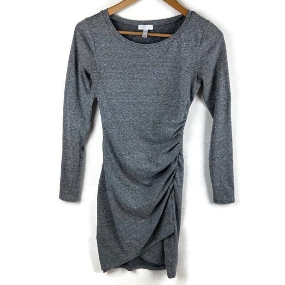 leith long sleeve bodycon dress LEITH Long Sleeve Fitted Ruched Bodycon